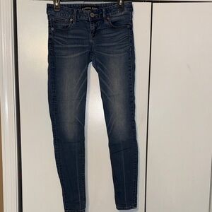 Express Dark Blue Women's Low Rise Skinny Jeans